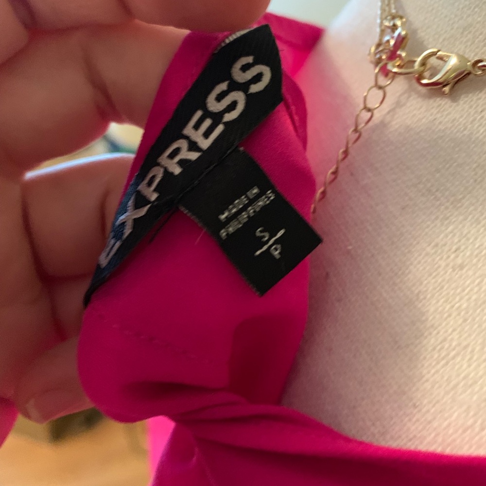 Express Hot Pink Open Back Tank - Picture 3 of 4